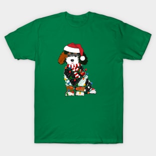 Bernedoodle Decorated With Christmas Lights T-Shirt